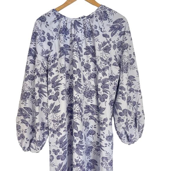 Hill House The Simone Maxi Dress Lilac Tonal Floral Crepe Medium NWT - Picture 7 of 11